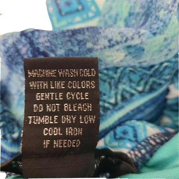 89th & Madison Skirt Womens Size M Medium Blue Green Mixed Pattern Chiffon Lined - Picture 4 of 5